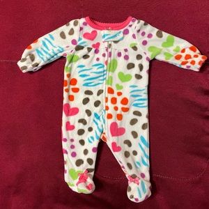 Koala Baby White Footed Sleeper with Colorful Heart/Dots/Zigzag Pattern